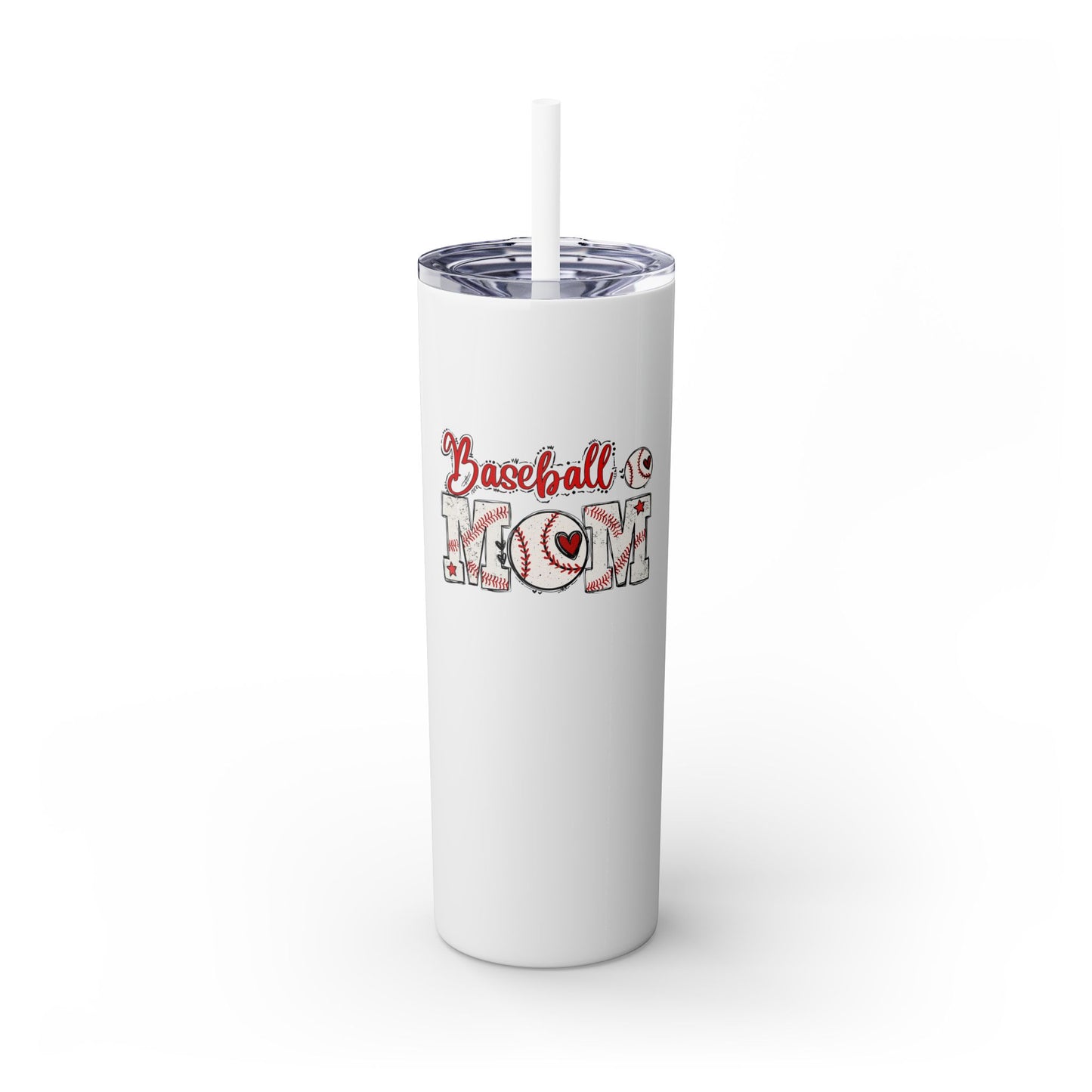 Baseball Mom - Skinny Tumbler w/Straw