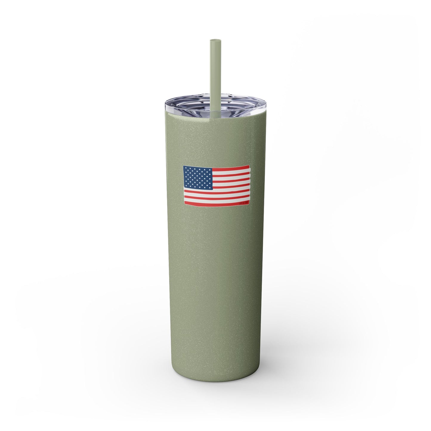 American Flag - Skinny Tumbler w/Straw