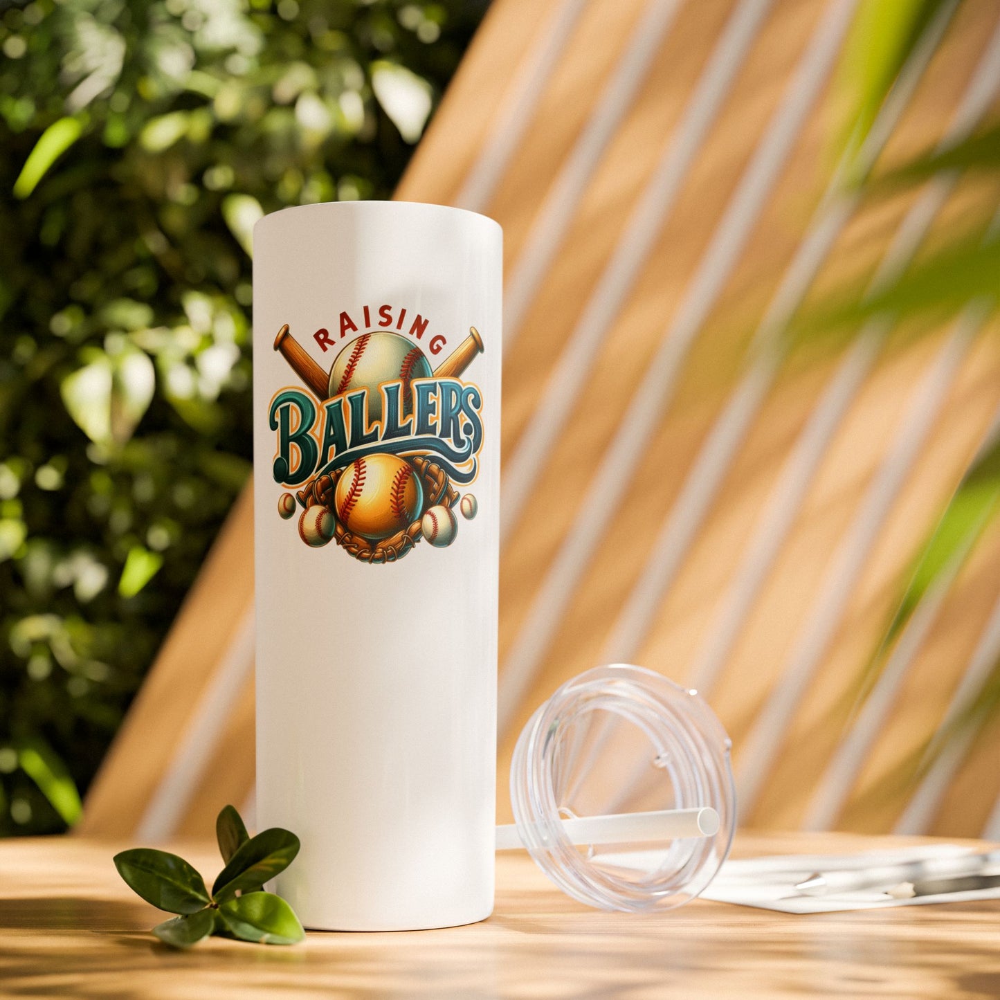 Raisning Ballers - Skinny Tumbler w/Straw