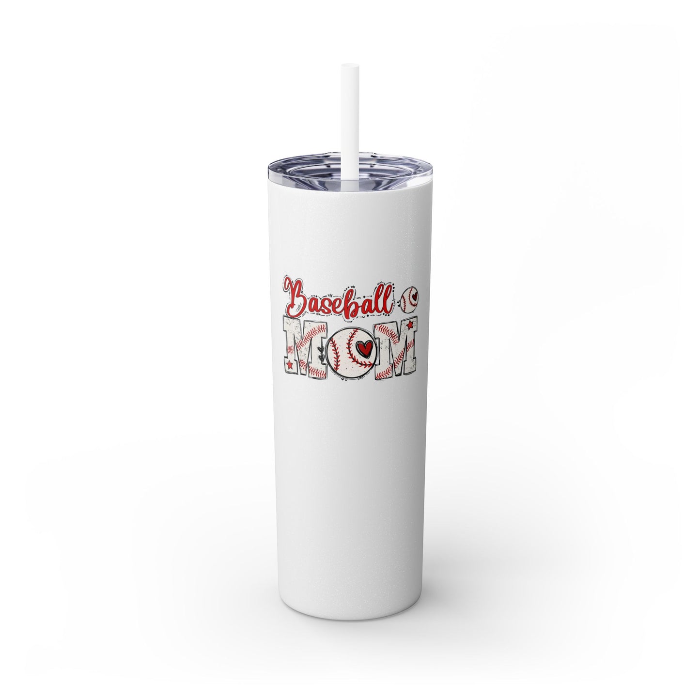 Baseball Mom - Skinny Tumbler w/Straw