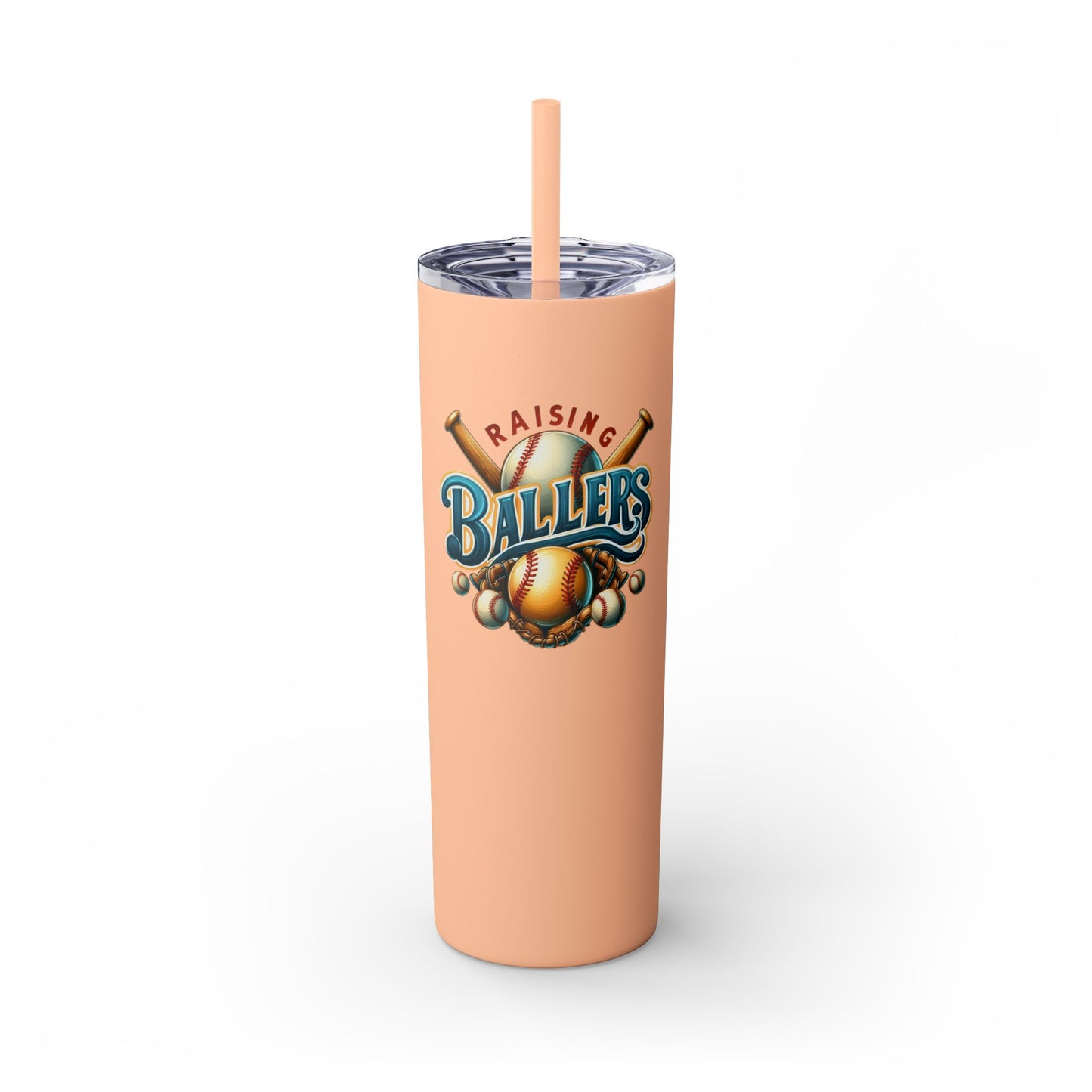 Raisning Ballers - Skinny Tumbler w/Straw