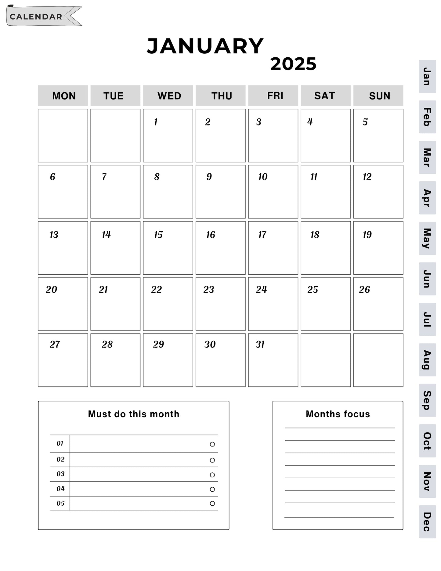 2025 365 Days Digital Planner | Plan Every Day with Purpose