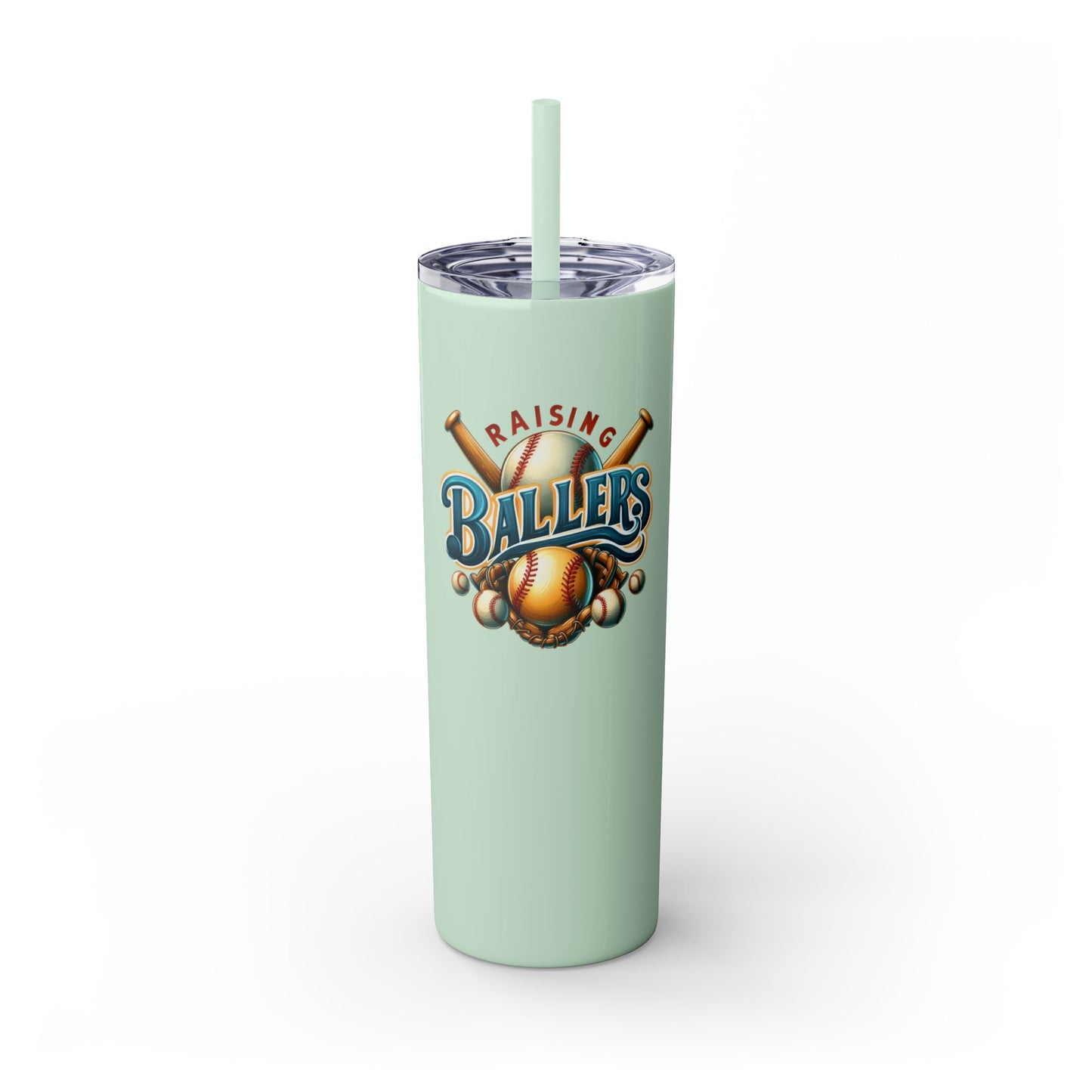 Raisning Ballers - Skinny Tumbler w/Straw