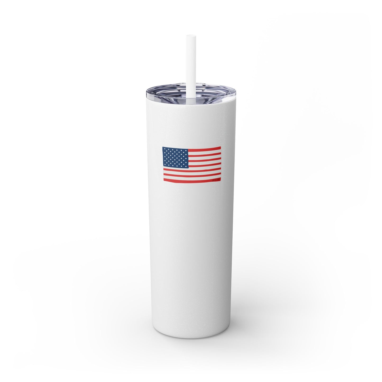 American Flag - Skinny Tumbler w/Straw