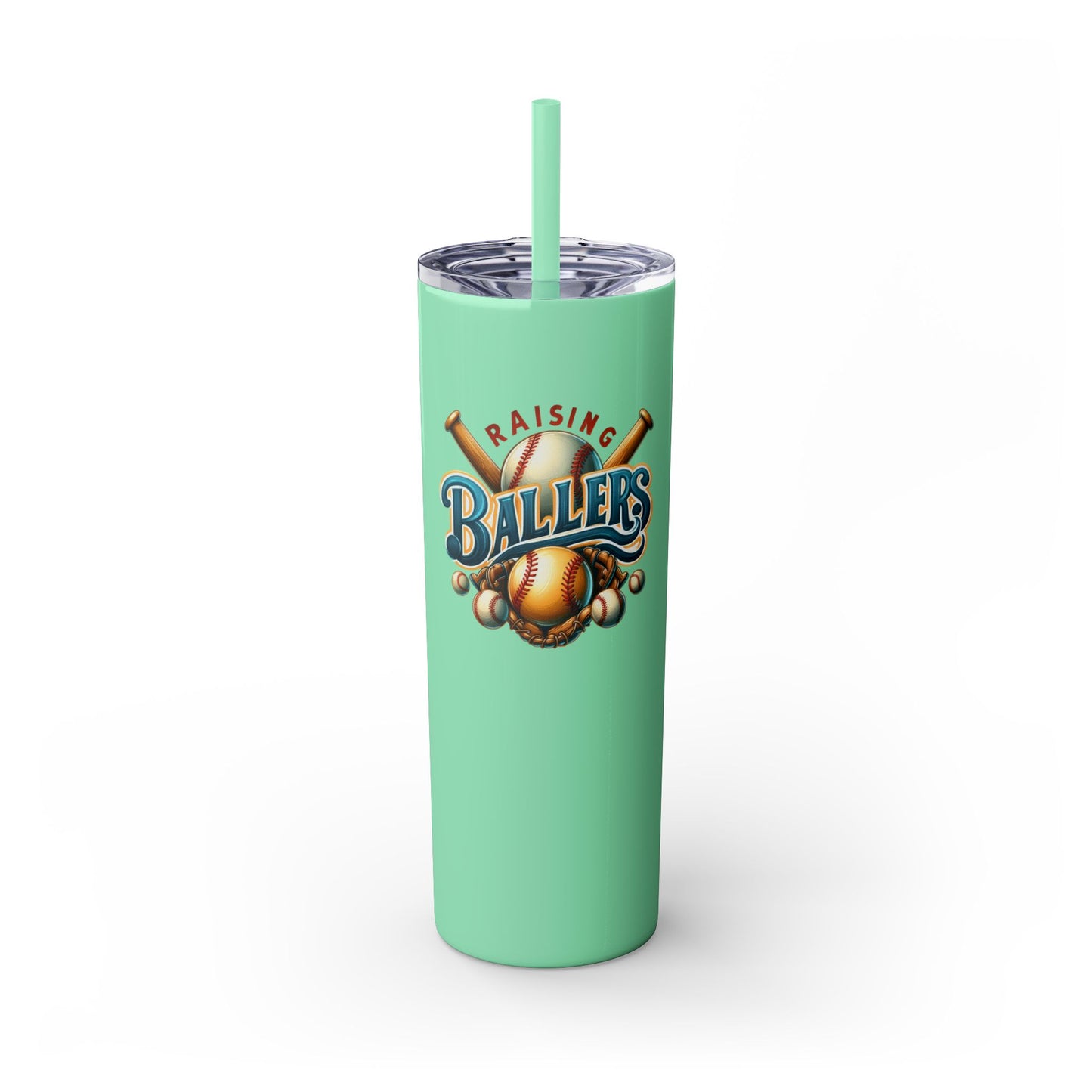 Raisning Ballers - Skinny Tumbler w/Straw