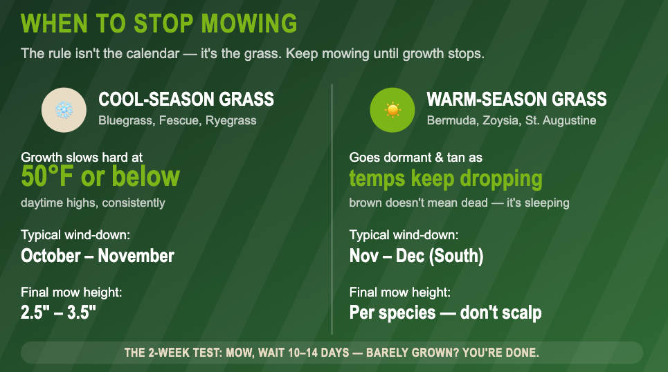 When Should You Actually Stop Mowing Your Lawn?