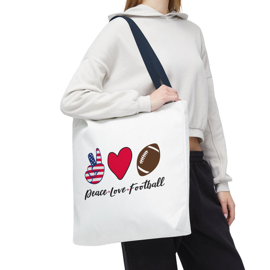 Peace Love & Football - Tote Bag