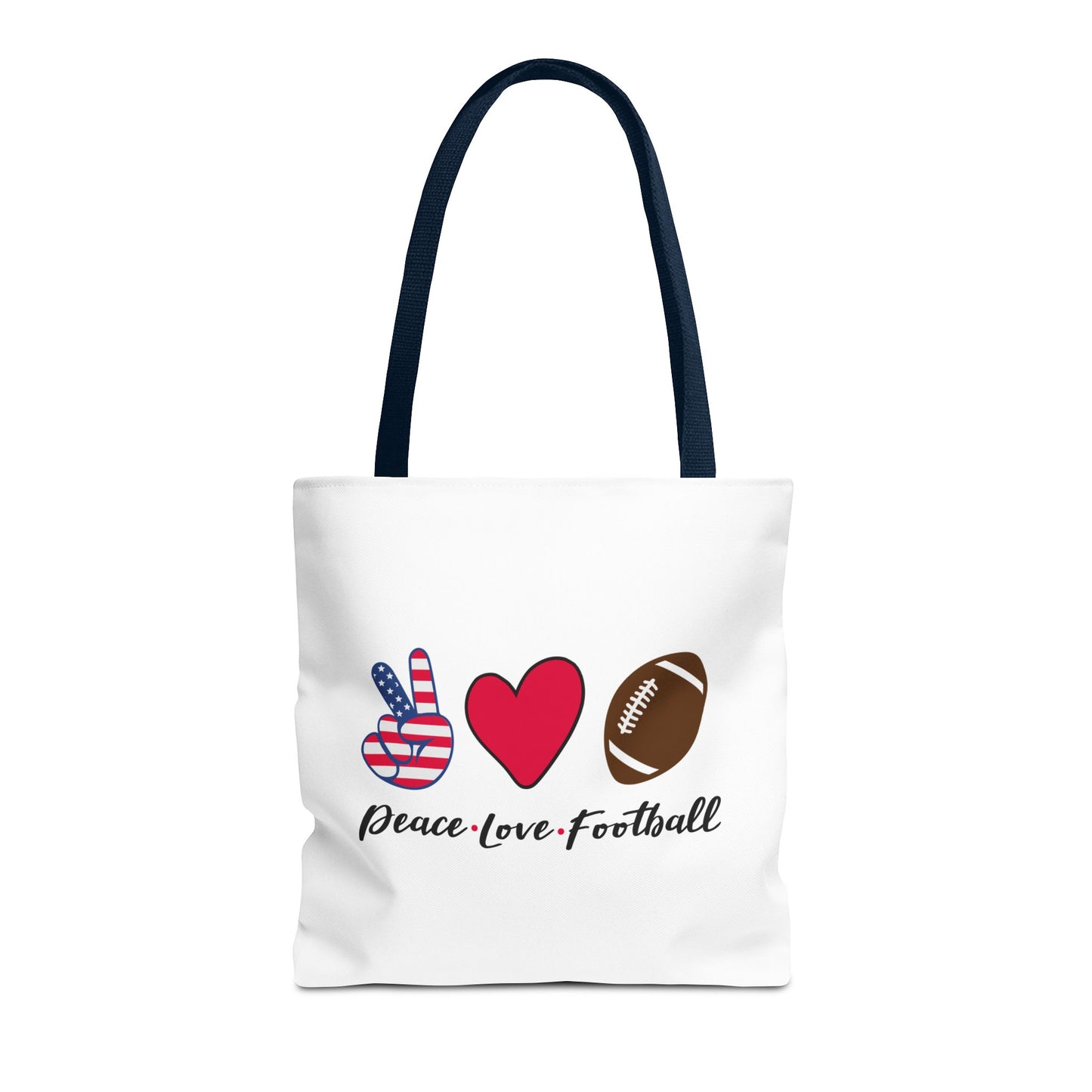 Peace Love & Football - Tote Bag