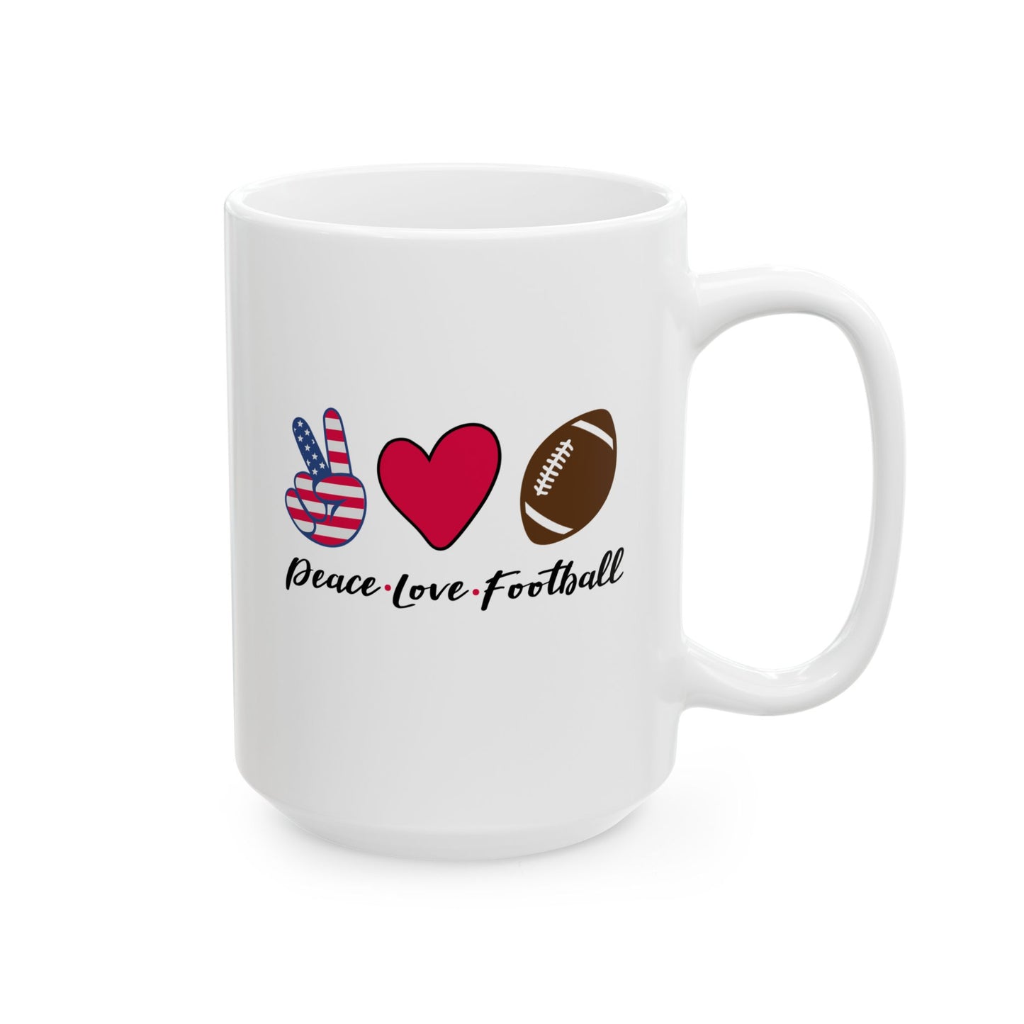 Peace, Love & Football - Mug