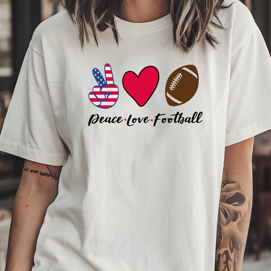 Peace Love & Football - Tee