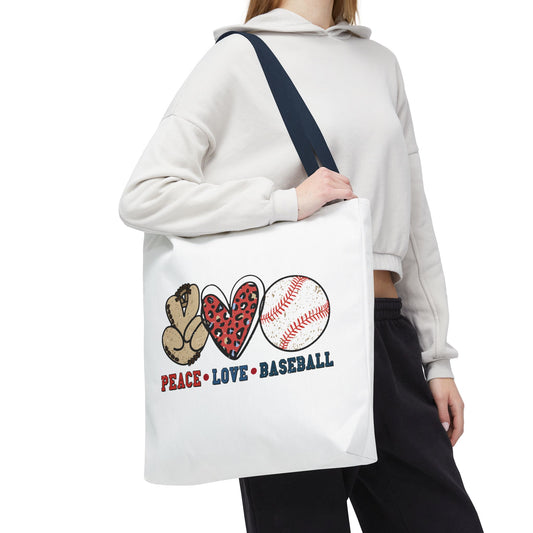 Peace, Love & Baseball - Tote Bag